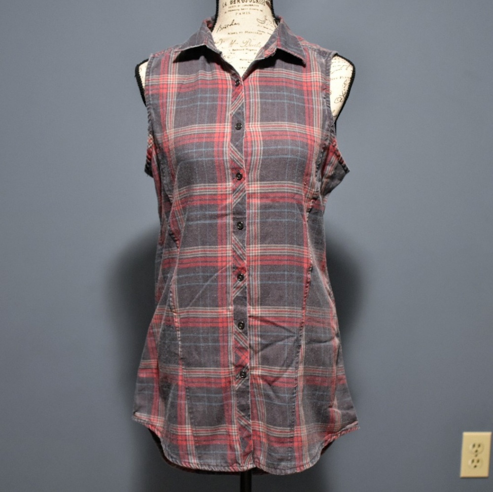 Hot Topic Flannel Button Down Tank Dress